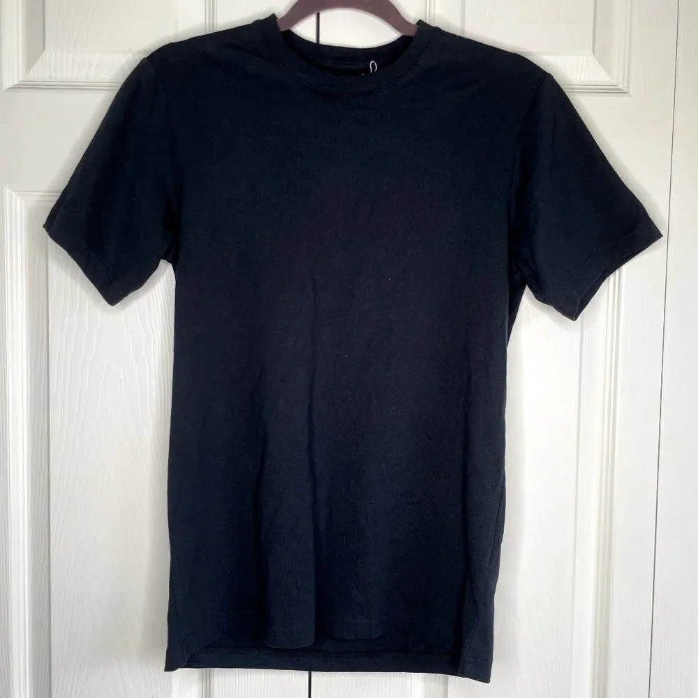 Everlane Uniform Navy Blue Premium-Weight Relaxed Crew Shirt Mens Size X-Small - Picture 3 of 7